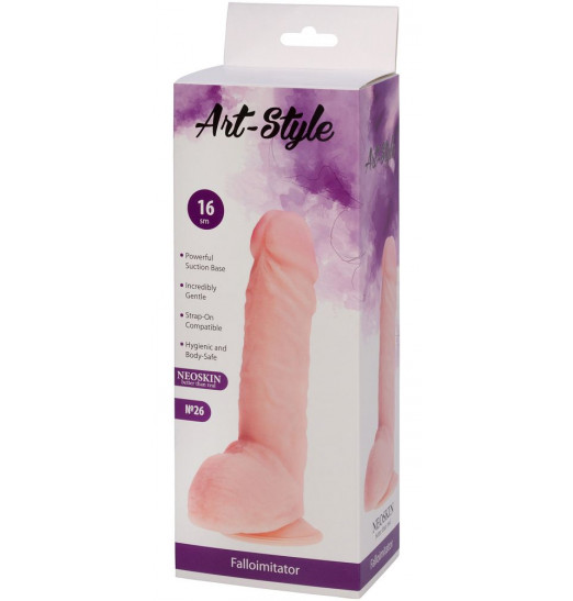 Упругий фаллоимитатор на присоске ART-Style №26 - 20 см. Упругий фаллоимитатор на присоске ART-Style №26 - 20 см.
