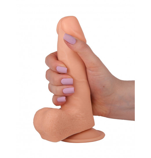 Гелевый фаллоимитатор-реалистик на присоске - 15,5 см.