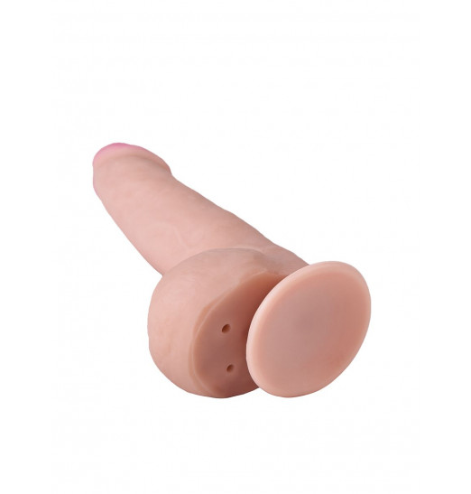 Телесный фаллоимитатор из реалистичного на ощупь материала - 18,6 см.