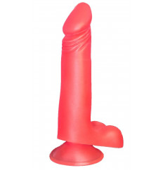 Розовый фаллоимитатор на присоске без вибрации - 17,8 см.