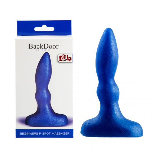 Синий анальный стимулятор Beginners p-spot massager - 11 см.