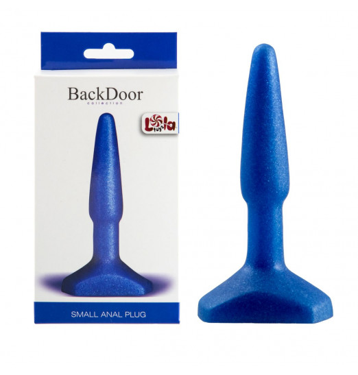 Синий анальный стимулятор Small Anal Plug - 12 см.