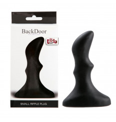 Рифленый черный анальный стимулятор Small ripple plug - 10 см.