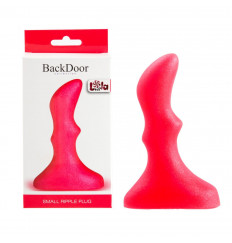 Розовый анальный стимулятор Small ripple plug - 10 см.