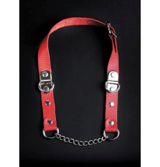 Красный кожаный кляп с цепью Красный кожаный кляп с цепью