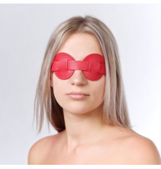 Красная кожаная маска на глаза для эротических игр Красная кожаная маска на глаза для эротических игр