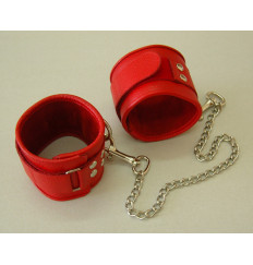 Красные кожаные оковы на липучках Красные кожаные оковы на липучках