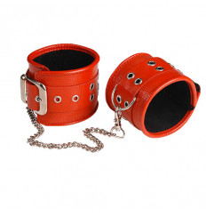 Красные кожаные оковы с широким ремешком Красные кожаные оковы с широким ремешком