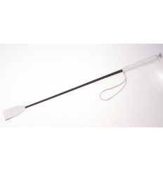 Белый стек с кожаной ручкой - 70 см.