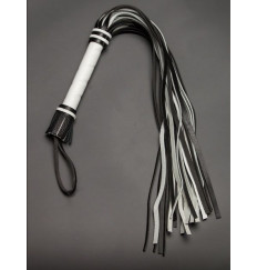 Чёрно-белая многохвостая плеть - 65 см.