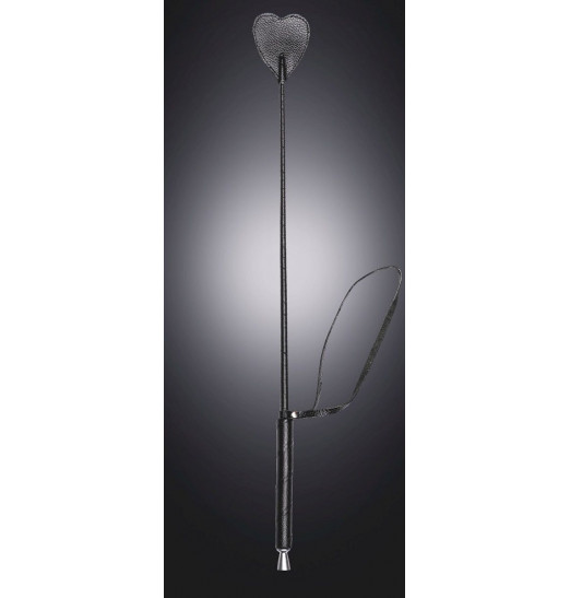 Чёрный стек с шлепком-сердечком - 70 см.