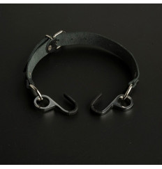 Чёрный кляп с крючками  Вечная улыбка