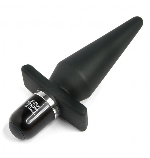 Черная анальная пробка с вибрацией Delicious Fullness Vibrating Butt Plug - 14 см.