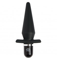 Черная анальная пробка с вибрацией Delicious Fullness Vibrating Butt Plug - 14 см.