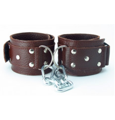 Коричневые кожаные наручники