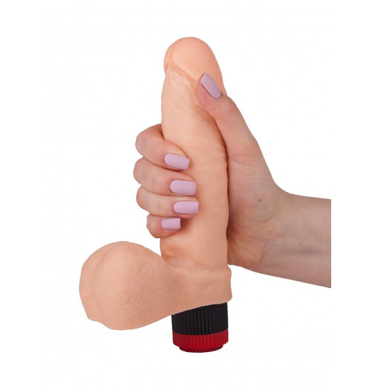 Гелевый вибромассажёр с розовой головкой - 16 см.