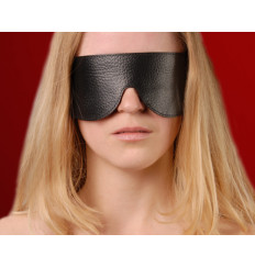 Чёрная широкая кожаная маска на глаза