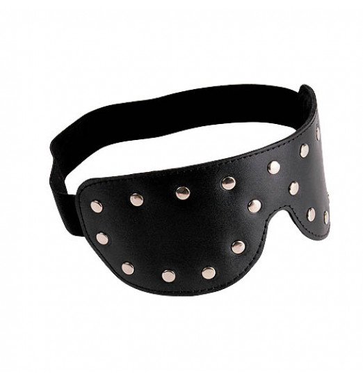 Черная кожаная маска на глаза с заклепками