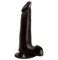 Чёрный фаллоимитатор с вытянутой головкой - 17,8 см.