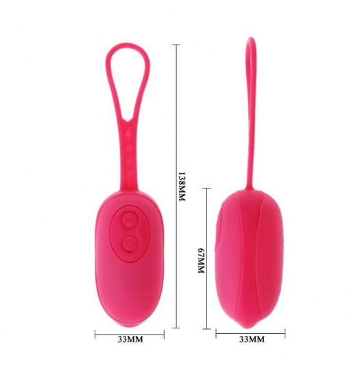 Розовое виброяйцо с петлей Cedric - 13,8 см.