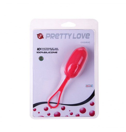 Розовое виброяйцо с петлей Cedric - 13,8 см.