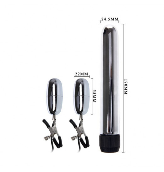 Набор из вибратора и вибростимуляторов для груди Набор из вибратора и вибростимуляторов для груди