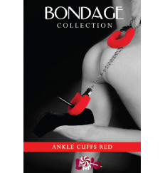 Красные меховые оковы на ноги BONDAGE