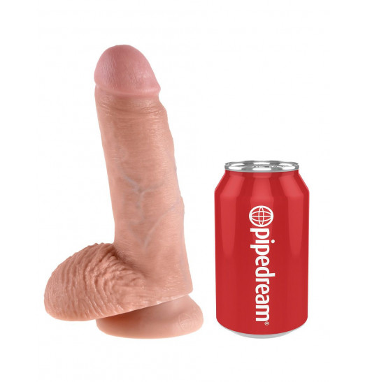 Телесный фаллоимитатор с мошонкой 7 Cock with Balls на присоске - 18 см. Телесный фаллоимитатор с мошонкой 7 Cock with Balls на присоске - 18 см.