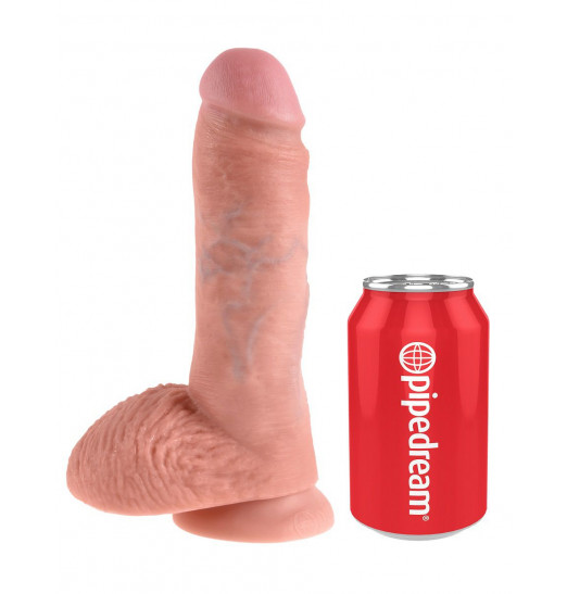 Телесный фаллоимитатор 8  Cock with Balls - 21,3 см.