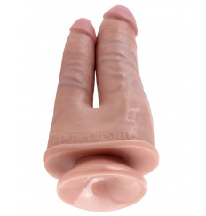 Фаллоимитатор для двойного проникновения DOUBLE PENETRATOR на присоске - 20,9 см.