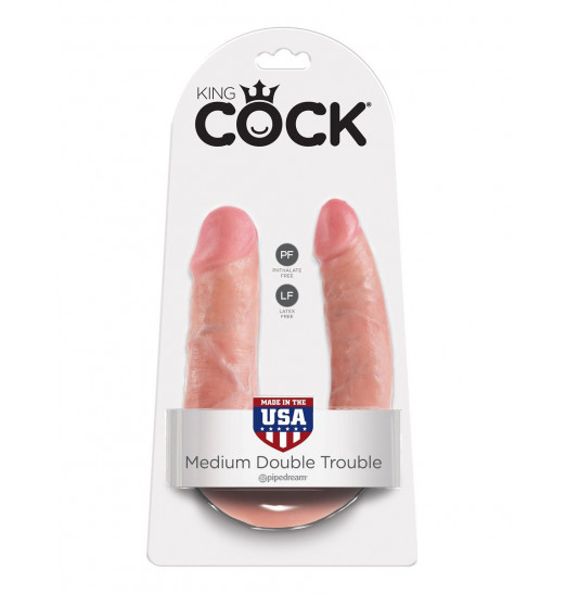 Двусторонний фаллоимитатор U-Shaped Medium Double Trouble - 34,6 см.