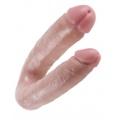 Телесный двусторонний фаллоимитатор U-Shaped Large Double Trouble - 44,4 см.