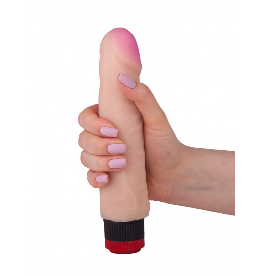 Реалистичный вибромассажер телесного цвета - 18 см.
