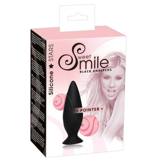 Черная анальная втулка с присоской - 9,7 см.