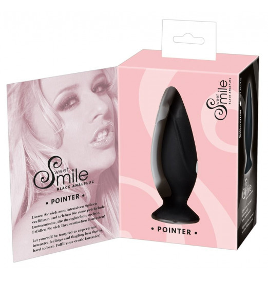 Черная анальная втулка с присоской - 9,7 см.