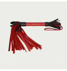 Красно-черная плетка из натуральной кожи - 51 см.