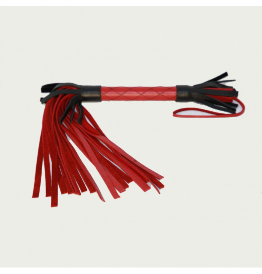 Красно-черная плетка из натуральной кожи - 51 см.