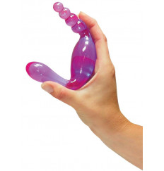 Фиолетовый двусторонний фаллоимитатор Galaxia - 20 см.