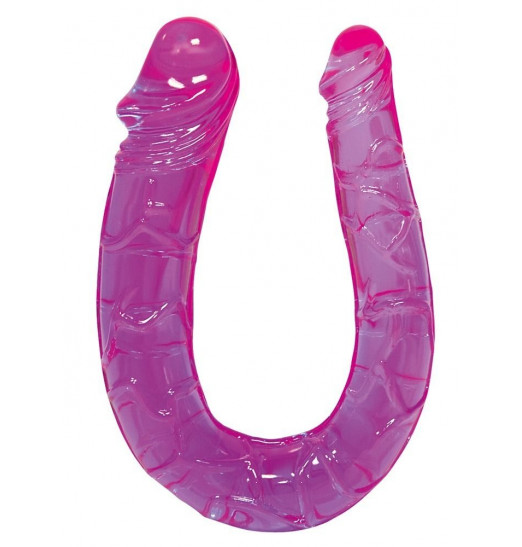 Фиолетовый двусторонний фаллоимитатор - 29 см.