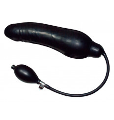 Латексный фаллоимитатор с функцией подкачки Black Latex Balloon - 23 см.