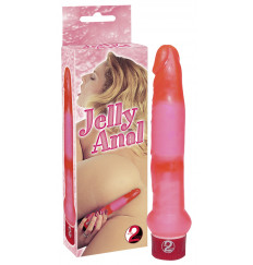 Гелевый анальный вибратор розового цвета - 17,5 см.