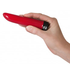 Красный вибратор Ladyfinger - 13 см.