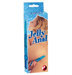 Голубой гелевый анальный вибратор Jelly Anal - 17 см.