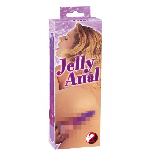 Фиолетовый гелевый анальный вибратор Jelly Anal - 17,5 см.
