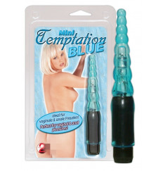 Голубой анальный вибратор - 13,5 см.