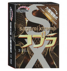 Суженные к основанию презервативы Sagami Xtreme Cobra - 3 шт.