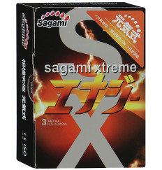 Презервативы Sagami Xtreme Energy с ароматом энергетика - 3 шт.