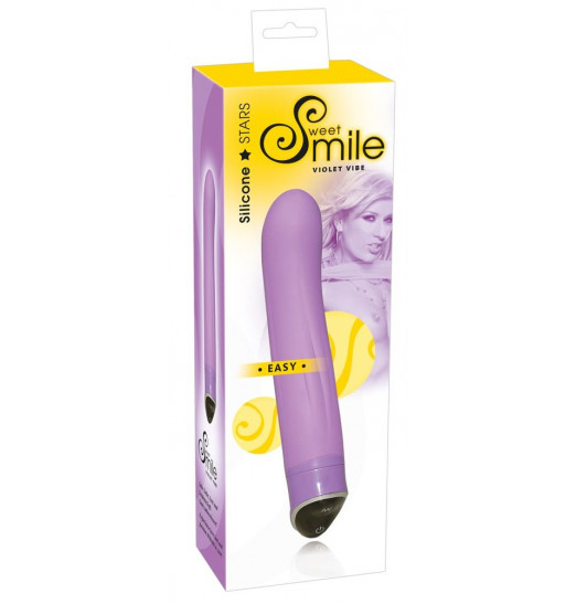 Фиолетовый вибратор Smile Easy - 22 см. Фиолетовый вибратор Smile Easy - 22 см.