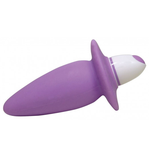 Фиолетовая анальная вибровтулка Smile - 10 см.