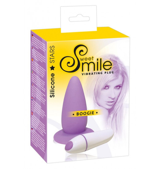 Фиолетовая анальная вибровтулка Smile - 10 см.